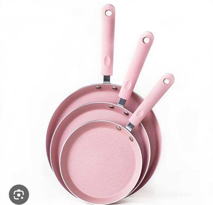 UC-P7703 3pcs pan set, pink and green. view 2